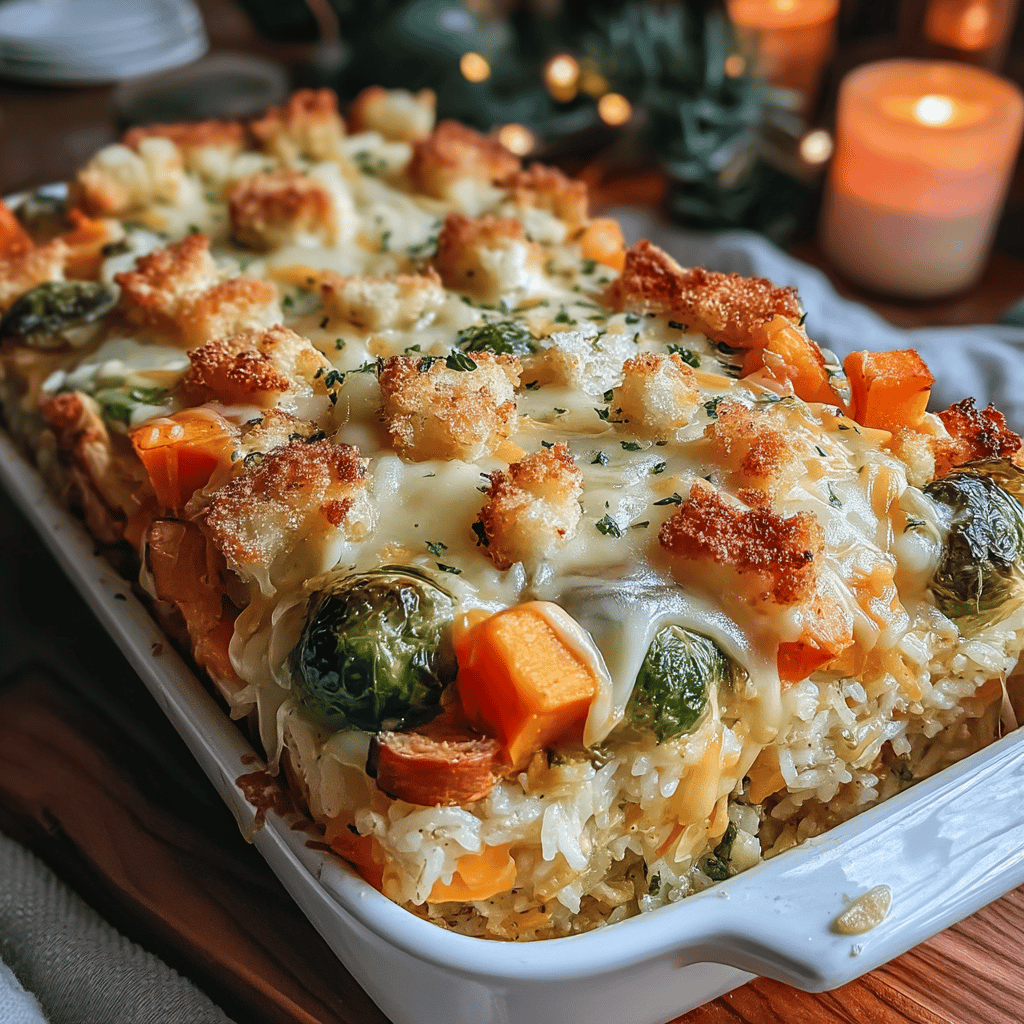 As the leaves start to change and the air grows crisp, there's nothing quite like a warm, comforting casserole to celebrate the flavors of fall. This 'Minute Cheesy Fall Vegetables & Rice Casserole' is the epitome of autumn in a dish—hearty, nutritious, and bursting with seasonal produce. It combines vibrant vegetables like butternut squash, Brussels sprouts, and kale with fluffy rice and a gooey layer of melted cheese for a delightful meal.