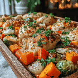 Sheet Pan Garlic Butter Chicken with Autumn Veggies